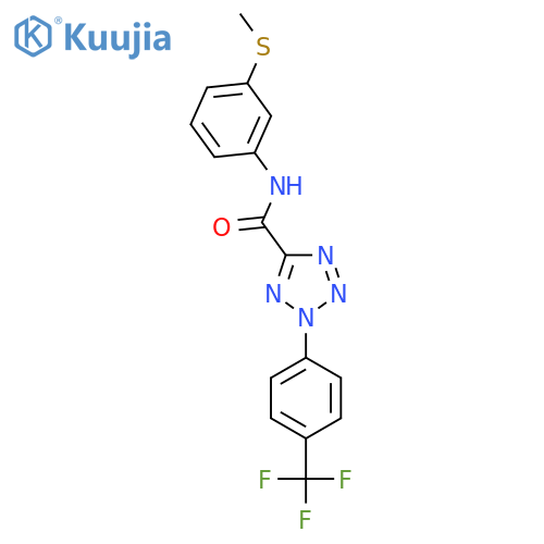 N-3-(methylsulfanyl)phenyl-2-4-(trifluoromethyl)phenyl-2H-1,2,3,4-tetrazole-5-carboxamide structure