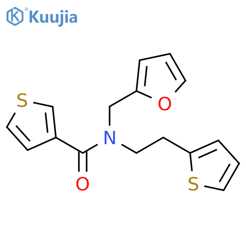 N-(furan-2-yl)methyl-N-2-(thiophen-2-yl)ethylthiophene-3-carboxamide structure