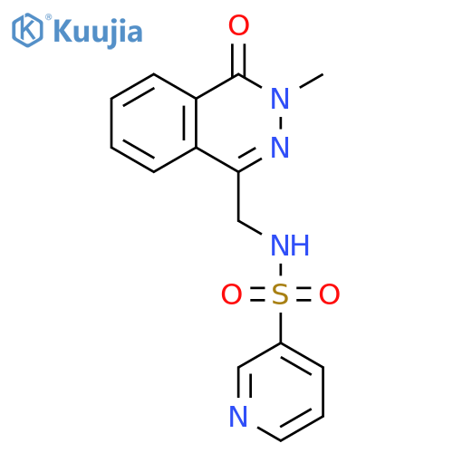 N-[(3-methyl-4-oxo-3,4-dihydrophthalazin-1-yl)methyl]pyridine-3-sulfonamide structure