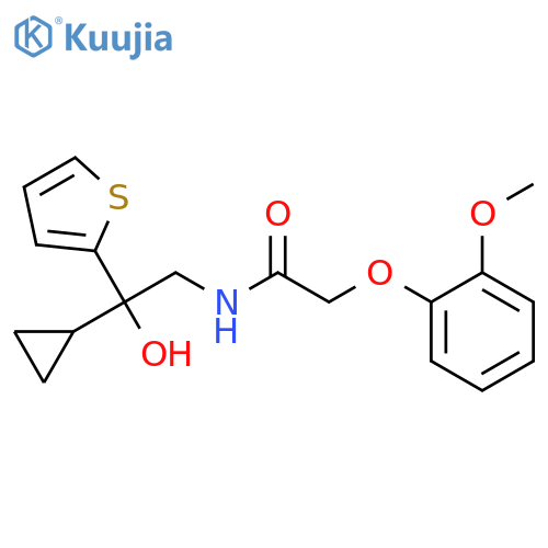 N-2-cyclopropyl-2-hydroxy-2-(thiophen-2-yl)ethyl-2-(2-methoxyphenoxy)acetamide structure