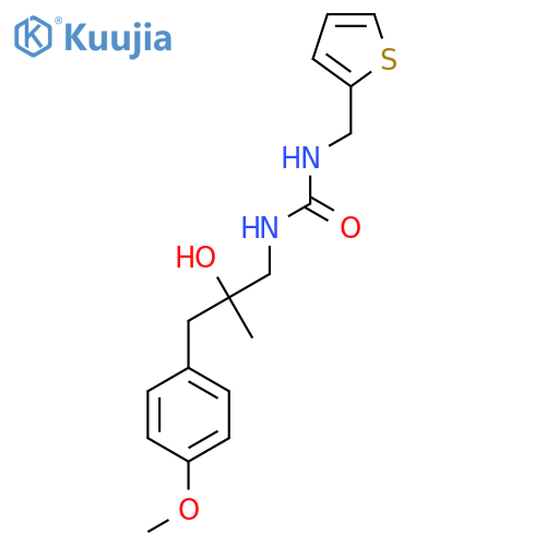 1-2-hydroxy-3-(4-methoxyphenyl)-2-methylpropyl-3-(thiophen-2-yl)methylurea structure