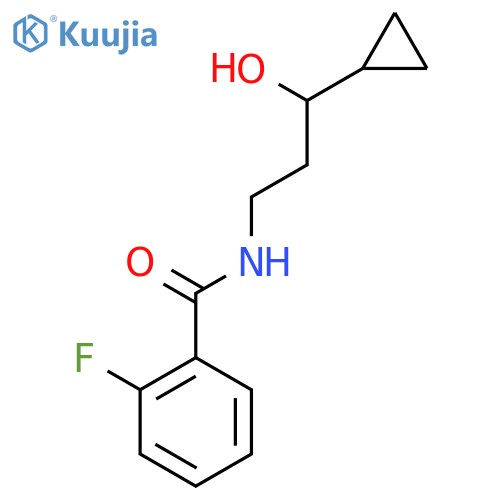 N-(3-cyclopropyl-3-hydroxypropyl)-2-fluorobenzamide structure
