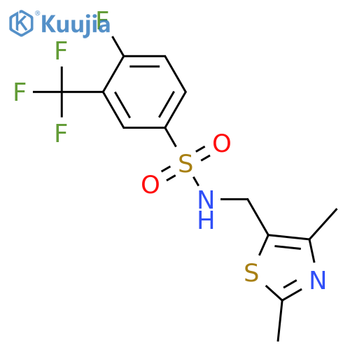 N-[(2,4-dimethyl-1,3-thiazol-5-yl)methyl]-4-fluoro-3-(trifluoromethyl)benzene-1-sulfonamide structure