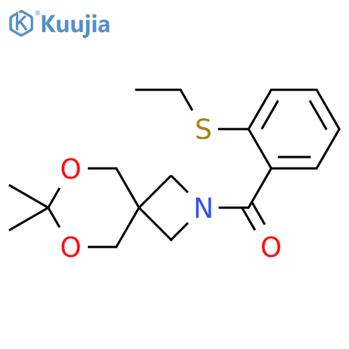 2-2-(ethylsulfanyl)benzoyl-7,7-dimethyl-6,8-dioxa-2-azaspiro3.5nonane structure