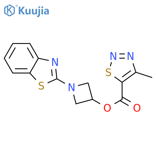 1-(1,3-benzothiazol-2-yl)azetidin-3-yl 4-methyl-1,2,3-thiadiazole-5-carboxylate structure
