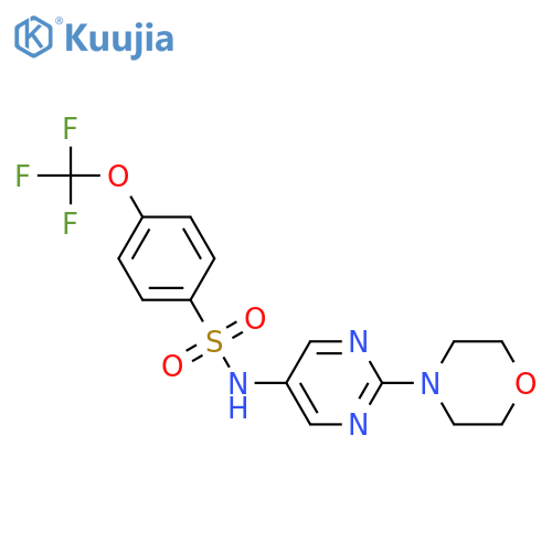 N-2-(morpholin-4-yl)pyrimidin-5-yl-4-(trifluoromethoxy)benzene-1-sulfonamide structure