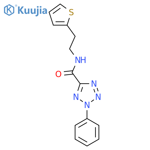 2-phenyl-N-[2-(thiophen-2-yl)ethyl]-2H-1,2,3,4-tetrazole-5-carboxamide structure