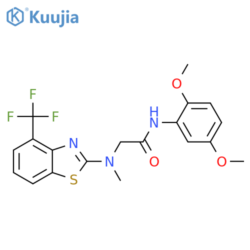 N-(2,5-dimethoxyphenyl)-2-{methyl4-(trifluoromethyl)-1,3-benzothiazol-2-ylamino}acetamide structure