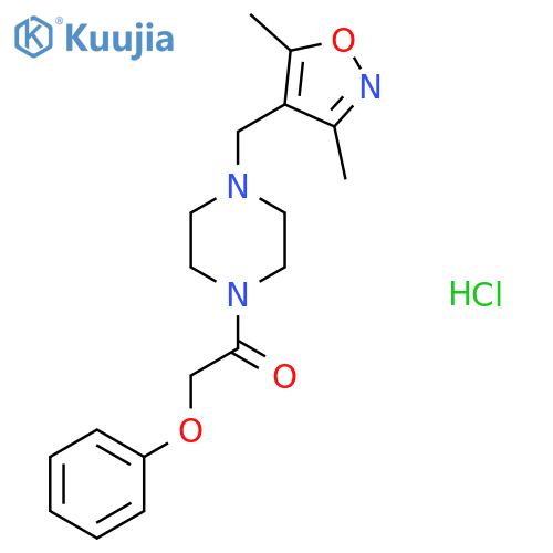 1-{4-(3,5-dimethyl-1,2-oxazol-4-yl)methylpiperazin-1-yl}-2-phenoxyethan-1-one hydrochloride structure