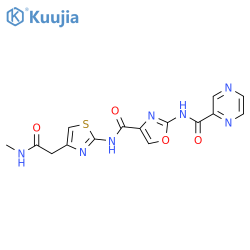 N-4-({4-(methylcarbamoyl)methyl-1,3-thiazol-2-yl}carbamoyl)-1,3-oxazol-2-ylpyrazine-2-carboxamide structure