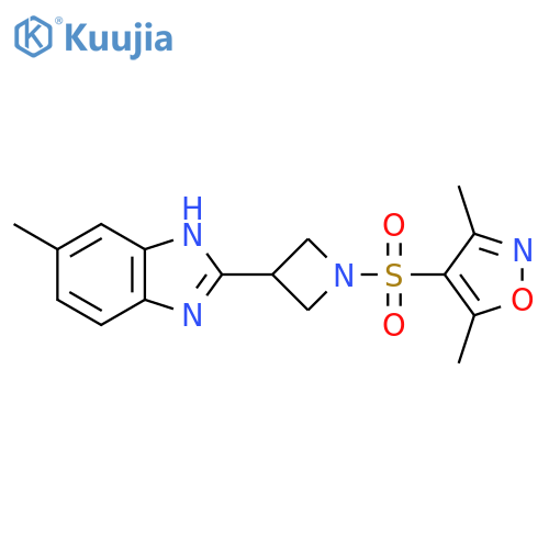 2-{1-(3,5-dimethyl-1,2-oxazol-4-yl)sulfonylazetidin-3-yl}-5-methyl-1H-1,3-benzodiazole structure