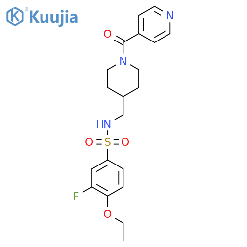 4-ethoxy-3-fluoro-N-{1-(pyridine-4-carbonyl)piperidin-4-ylmethyl}benzene-1-sulfonamide structure