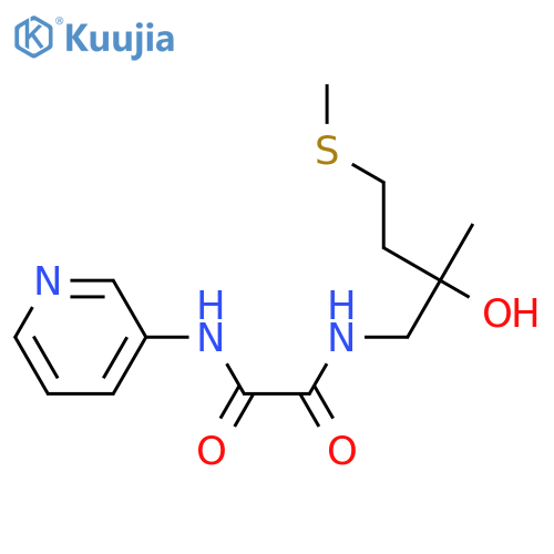 N-2-hydroxy-2-methyl-4-(methylsulfanyl)butyl-N'-(pyridin-3-yl)ethanediamide structure