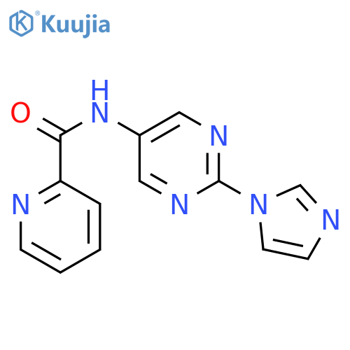 N-[2-(1H-imidazol-1-yl)pyrimidin-5-yl]pyridine-2-carboxamide structure
