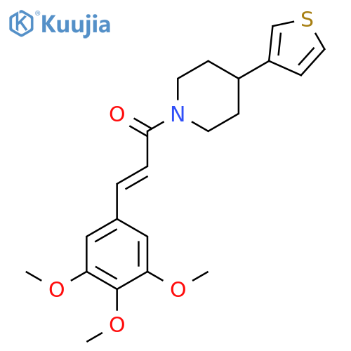 (2E)-1-4-(thiophen-3-yl)piperidin-1-yl-3-(3,4,5-trimethoxyphenyl)prop-2-en-1-one structure
