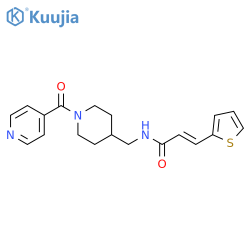 (2E)-N-{1-(pyridine-4-carbonyl)piperidin-4-ylmethyl}-3-(thiophen-2-yl)prop-2-enamide structure