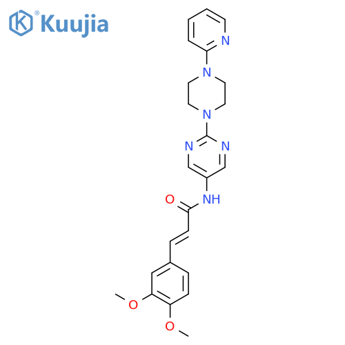 (2E)-3-(3,4-dimethoxyphenyl)-N-{2-[4-(pyridin-2-yl)piperazin-1-yl]pyrimidin-5-yl}prop-2-enamide structure