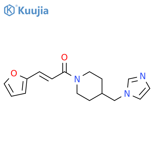 (2E)-3-(furan-2-yl)-1-{4-(1H-imidazol-1-yl)methylpiperidin-1-yl}prop-2-en-1-one structure