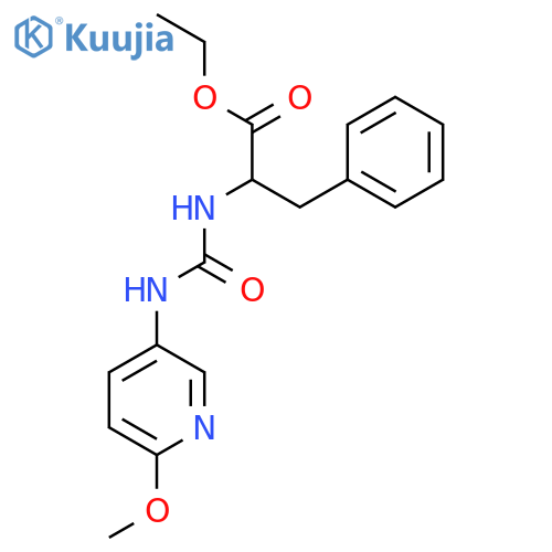 Ethyl 2-(((6-methoxy(3-pyridyl))amino)carbonylamino)-3-phenylpropanoate structure