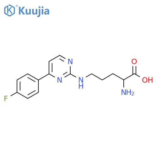 2-amino-5-{[4-(4-fluorophenyl)pyrimidin-2-yl]amino}pentanoic acid structure