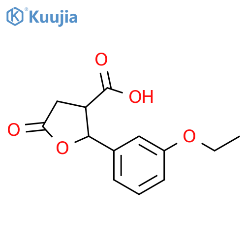 2-(3-Ethoxy-phenyl)-5-oxo-tetrahydro-furan-3-carboxylic acid structure