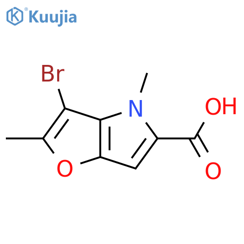 3-Bromo-2,4-dimethyl-4H-furo[3,2-b]pyrrole-5-carboxylic acid structure