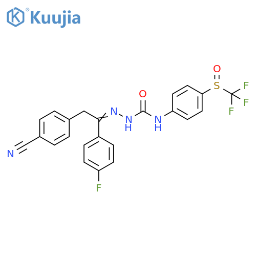 Hydrazinecarboxamide,2-[2-(4-cyanophenyl)-1-(4-fluorophenyl)ethylidene]-N-[4-[(trifluoromethyl)sulfinyl]phenyl]- structure