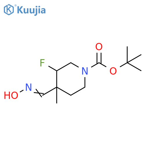 1-Piperidinecarboxylic acid, 3-fluoro-4-[(hydroxyimino)methyl]-4-methyl-, 1,1-dimethylethyl ester structure