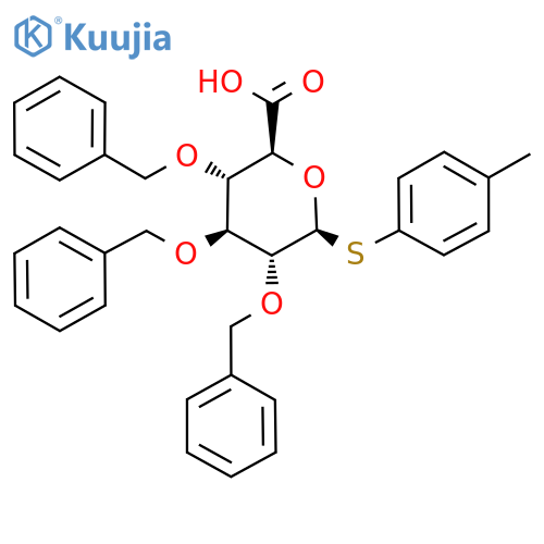 4-Methylphenyl 2,3,4-tri-O-benzyl-1-thio-β-D-glucopyranosiduronic acid structure