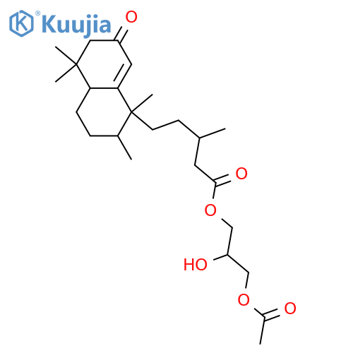 2-Oxo-1(10),13-halimadien-15-oic acid; (8α,13E)-form, 13ξ,14-Dihydro, 15-O-(3-acetoxy-2R-hydroxypropyl) ester structure
