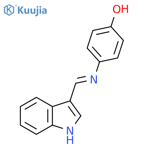 4-[(E)-[(1H-indol-3-yl)methylidene]amino]phenol structure