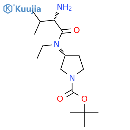 (R)-3-[((S)-2-Amino-3-methyl-butyryl)-ethyl-amino]-pyrrolidine-1-carboxylic acid tert-butyl ester structure