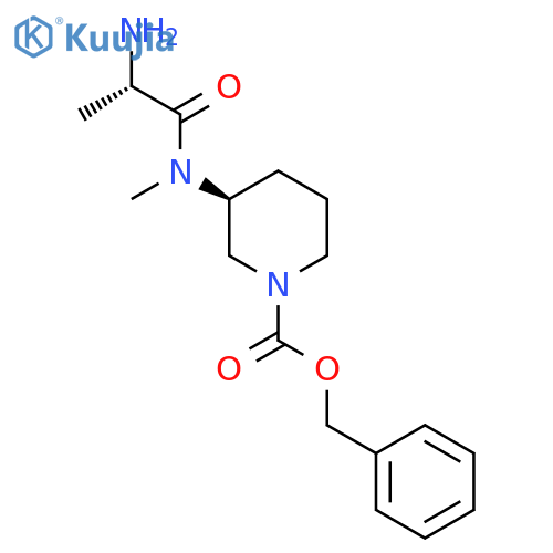 (S)-3-[((S)-2-Amino-propionyl)-methyl-amino]-piperidine-1-carboxylic acid benzyl ester structure