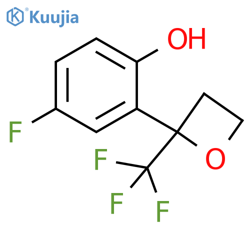 4-Fluoro-2-(2-(trifluoromethyl)oxetan-2-yl)phenol structure