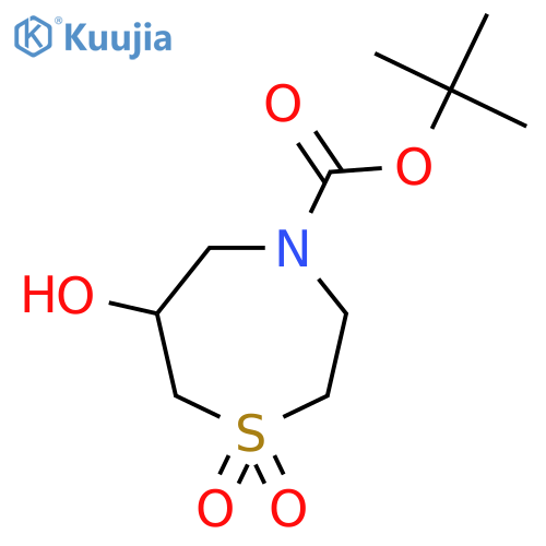 Tert-butyl 6-hydroxy-1,1-dioxo-1,4-thiazepane-4-carboxylate structure