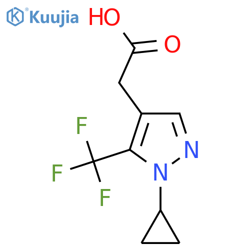 2-(1-Cyclopropyl-5-(trifluoromethyl)-1H-pyrazol-4-yl)acetic acid structure