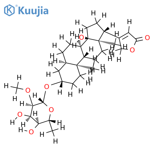 digitoxigenin-6-deoxy-2-O-methyl-beta-D-allopyranoside structure