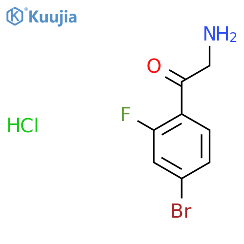 2-Amino-1-(4-bromo-2-fluorophenyl)ethan-1-one hydrochloride structure