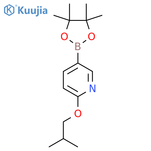 2-(2-methylpropoxy)-5-(tetramethyl-1,3,2-dioxaborolan-2-yl)pyridine structure