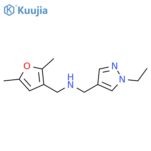(2,5-Dimethyl-furan-3-ylmethyl)-(1-ethyl-1H-pyrazol-4-ylmethyl)-amine structure