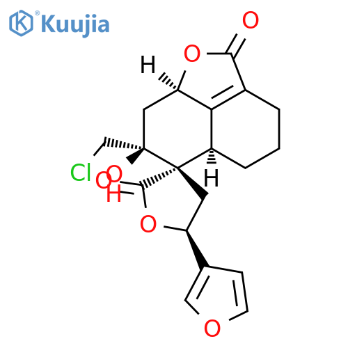 17-Chloro-15,16-epoxy-8-hydroxy-19-nor-4,13(16),14-clerodatriene-18,6:20,12-diolide; (ent-6α,8α,10β,12βH)-form structure
