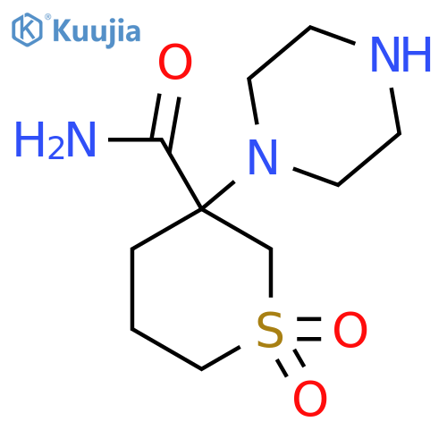 2H-Thiopyran-3-carboxamide, tetrahydro-3-(1-piperazinyl)-, 1,1-dioxide structure