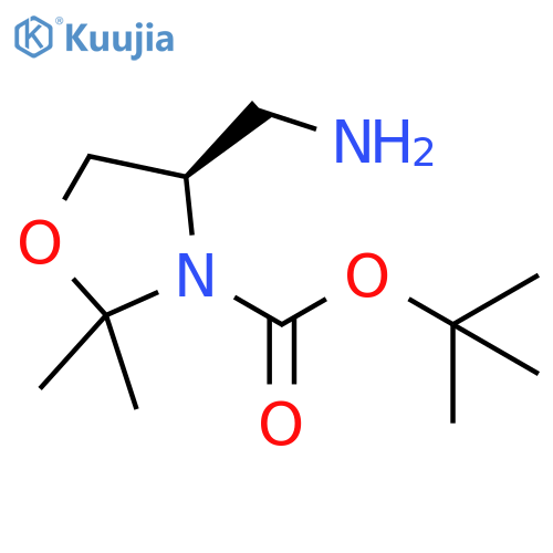 3-Oxazolidinecarboxylic acid, 4-(aminomethyl)-2,2-dimethyl-, 1,1-dimethylethyl ester, (R)- (9CI) structure