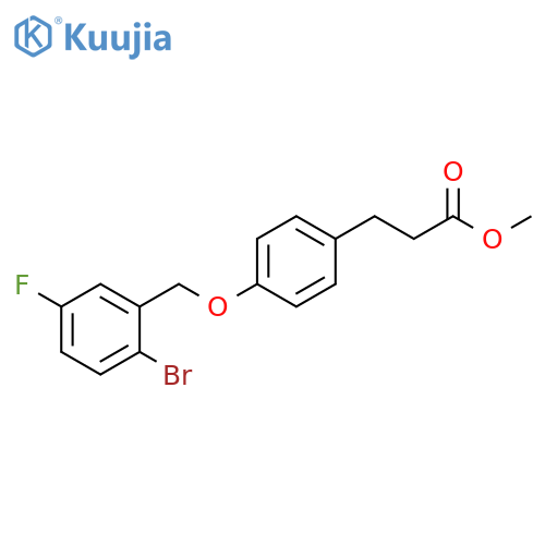 Methyl 3-{4-(2-bromo-5-fluorophenyl)-methoxyphenyl}propanoate structure