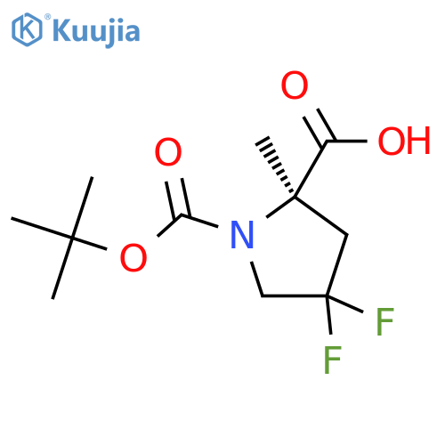 (2R)-1-tert-butoxycarbonyl-4,4-difluoro-2-methyl-pyrrolidine-2-carboxylic acid structure