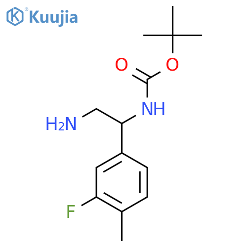 tert-butyl N-2-amino-1-(3-fluoro-4-methylphenyl)ethylcarbamate structure