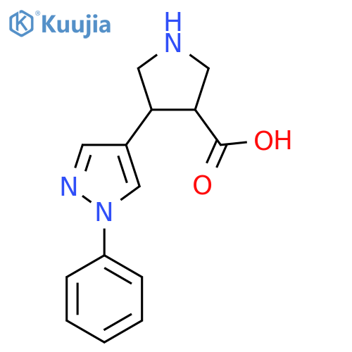 4-(1-phenyl-1H-pyrazol-4-yl)pyrrolidine-3-carboxylic acid structure
