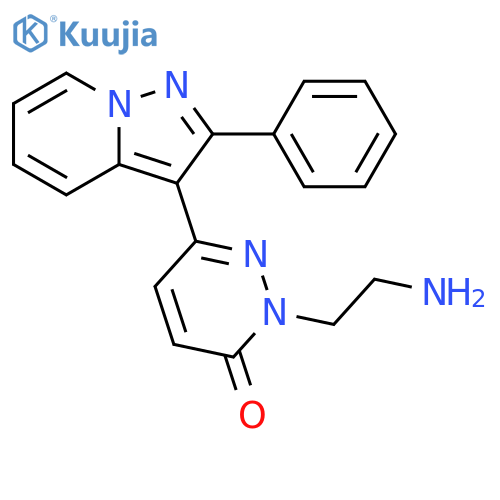 3(2H)-Pyridazinone,2-(2-aminoethyl)-6-(2-phenylpyrazolo[1,5-a]pyridin-3-yl)- structure