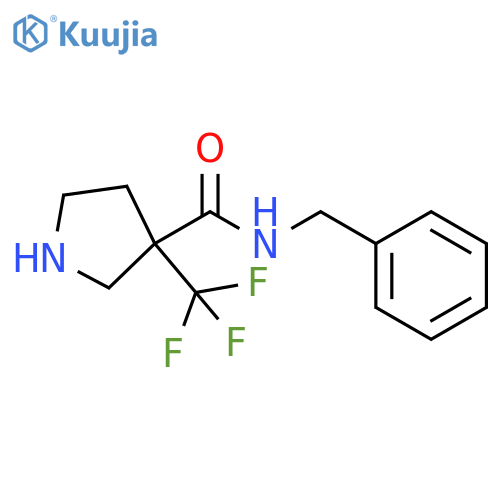 N-benzyl-3-(trifluoromethyl)pyrrolidine-3-carboxamide structure