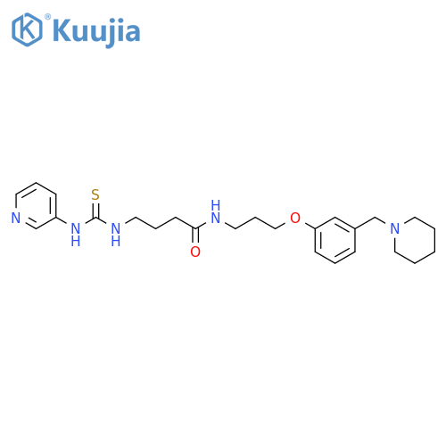 Butanamide,N-[3-[3-(1-piperidinylmethyl)phenoxy]propyl]-4-[[(3-pyridinylamino)thioxomethyl]amino]- structure